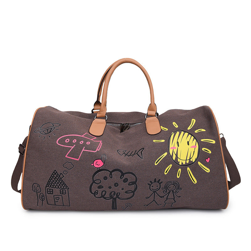 Creative Art-Detailed Gym Duffle Bag
