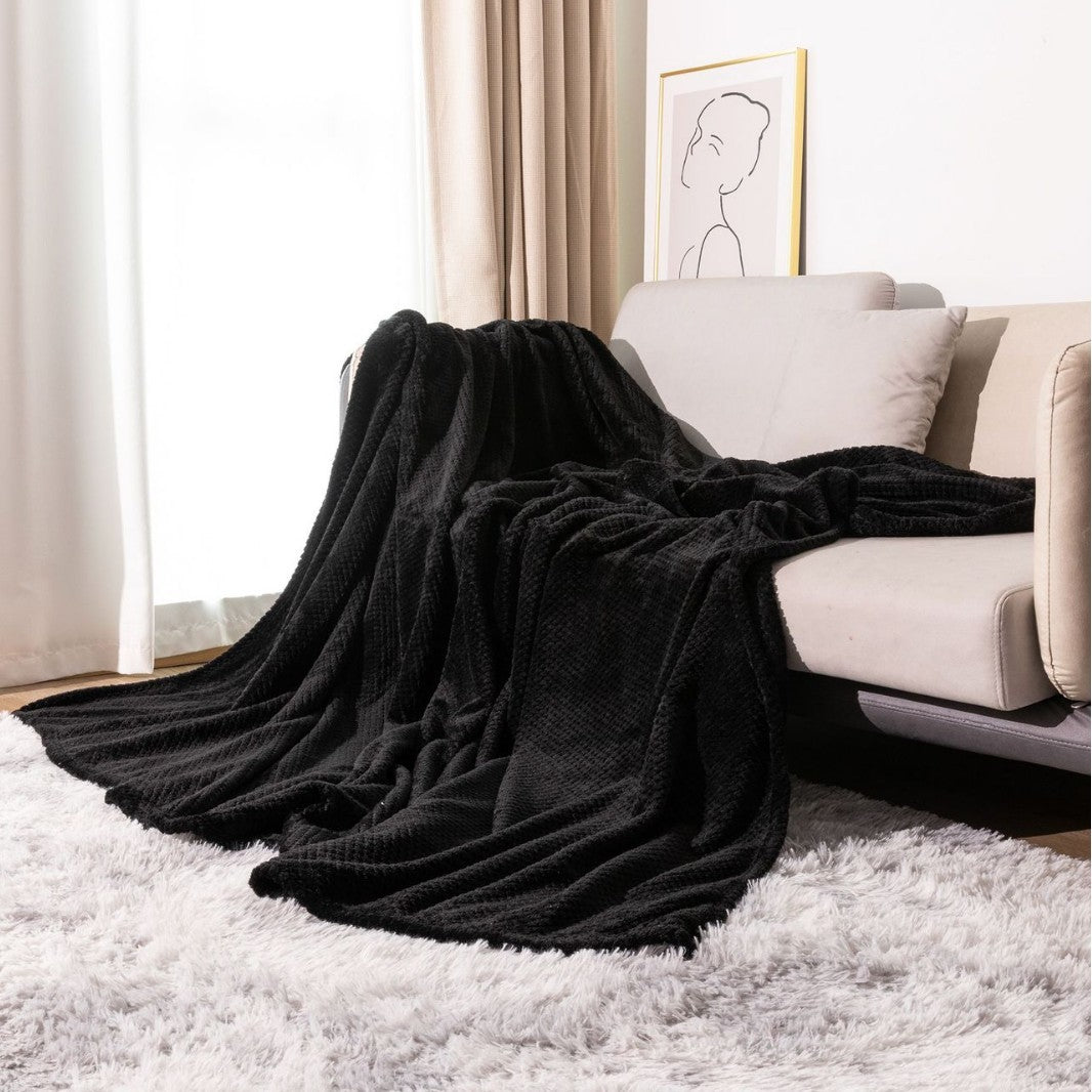 Luxurious Waffle Knit Throw Blanket