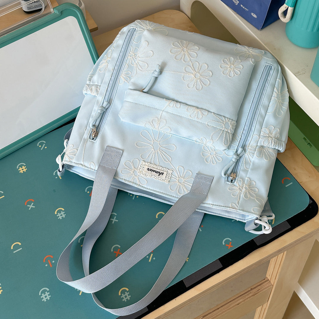 Embroidered Floral Patterned Backpack Kalsten
