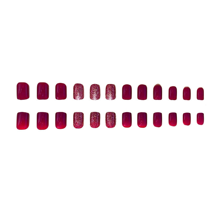 Glossy Press-On Nail Extensions with Glitter Kalsten