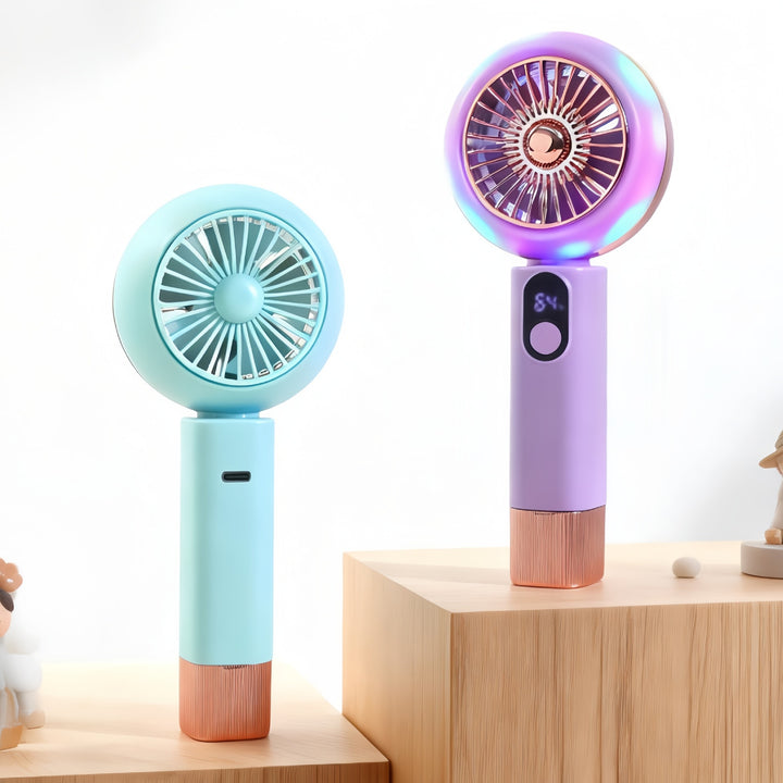 Portable handheld fan with LED light and digital display Kalsten