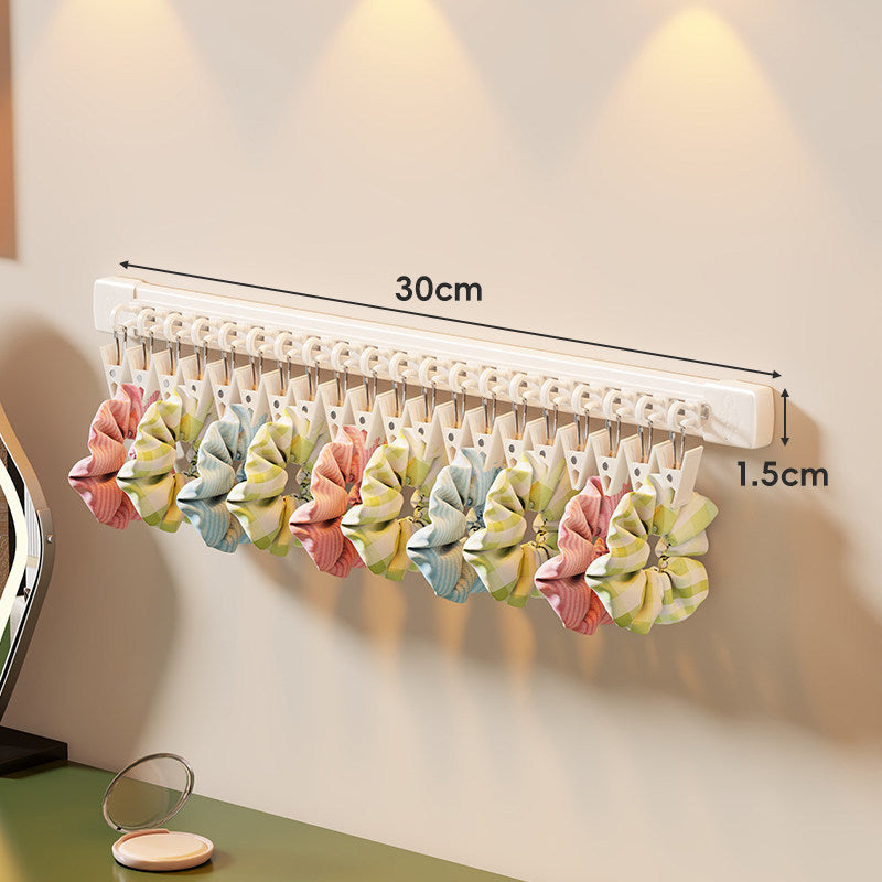 Rotating Wall-Mounted Hair Accessory & Headband Organizer with Swivel Clip Hooks