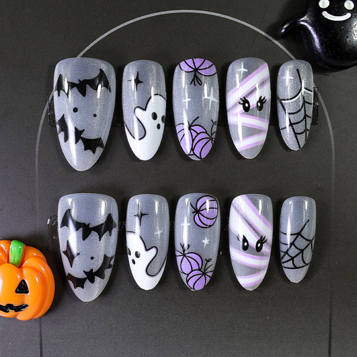 Artificial nail set with spooky Halloween designs Kalsten