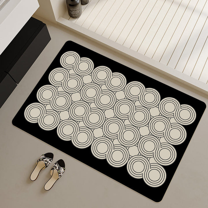 Stylish Geometric Patterned Bath Runner Kalsten