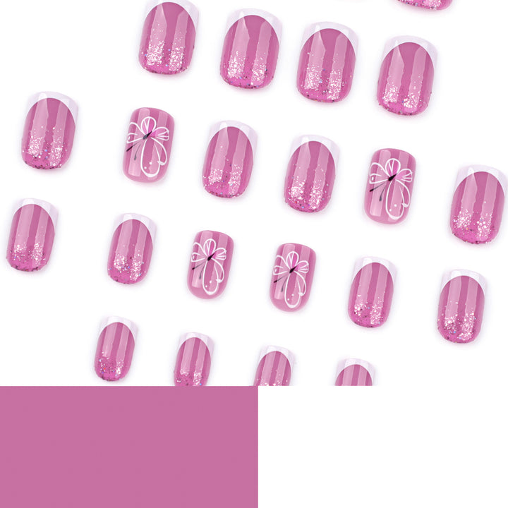 Artistic nail art with glitter and butterfly design Kalsten