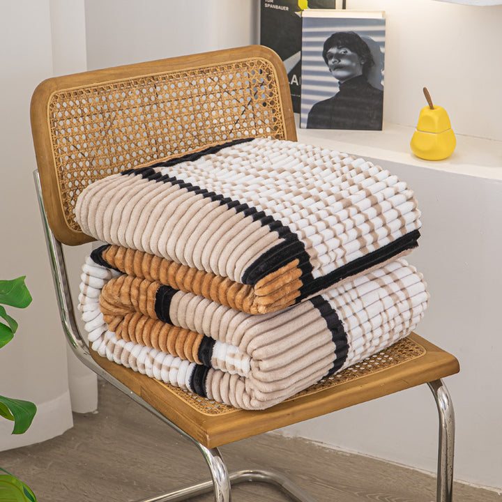 Textured Ribbed Throw Blanket