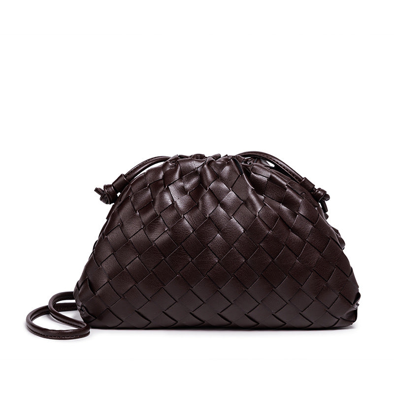 Elegant Woven Leather Bucket Bag Kalsten
