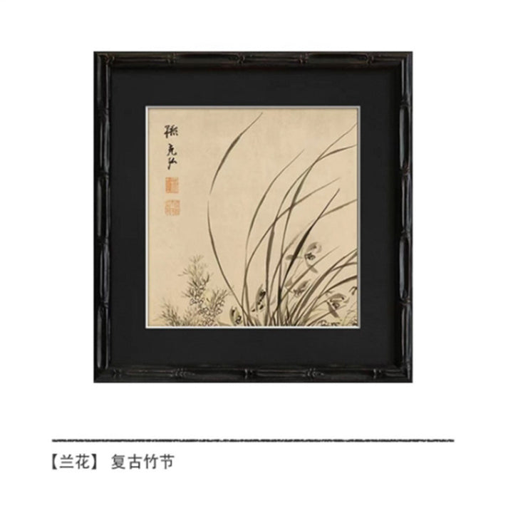 Elegant Framed Art with Traditional Botanical Illustration