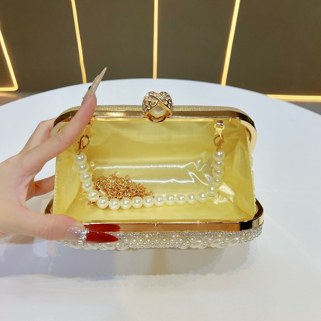 Pearl-Embellished Evening Handbag