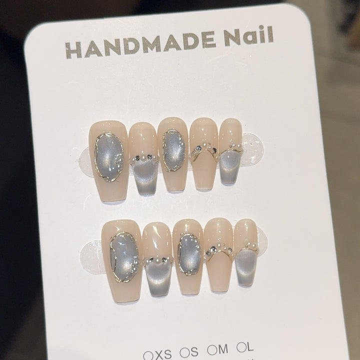 Elegant Nail Tips with Glitter Accents Kalsten