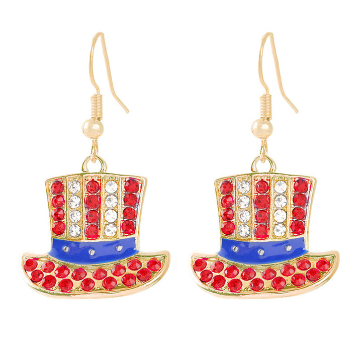 Women's nan patriotic horseshoe enamel dangle earrings with star-accented design and fishhook findings Kalsten