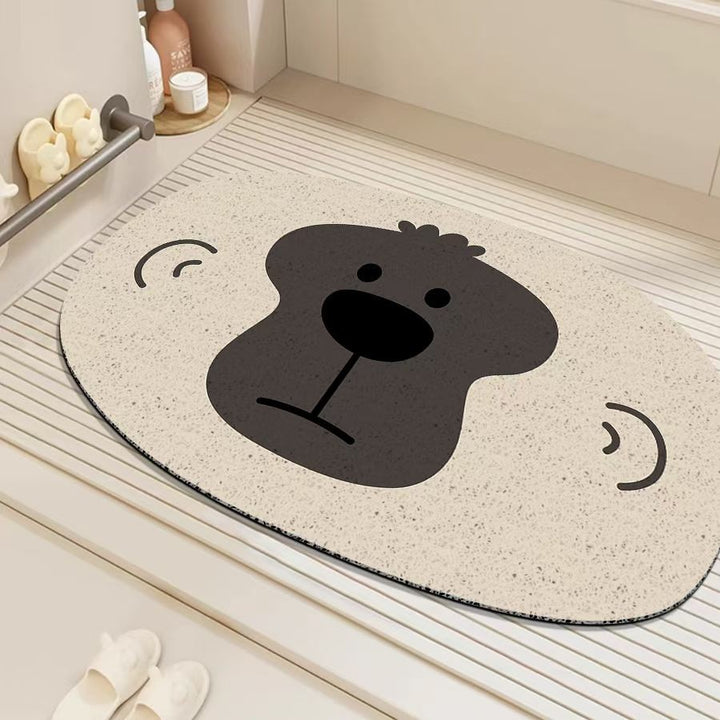 Playful Animal Print Bath Mat Kalsten