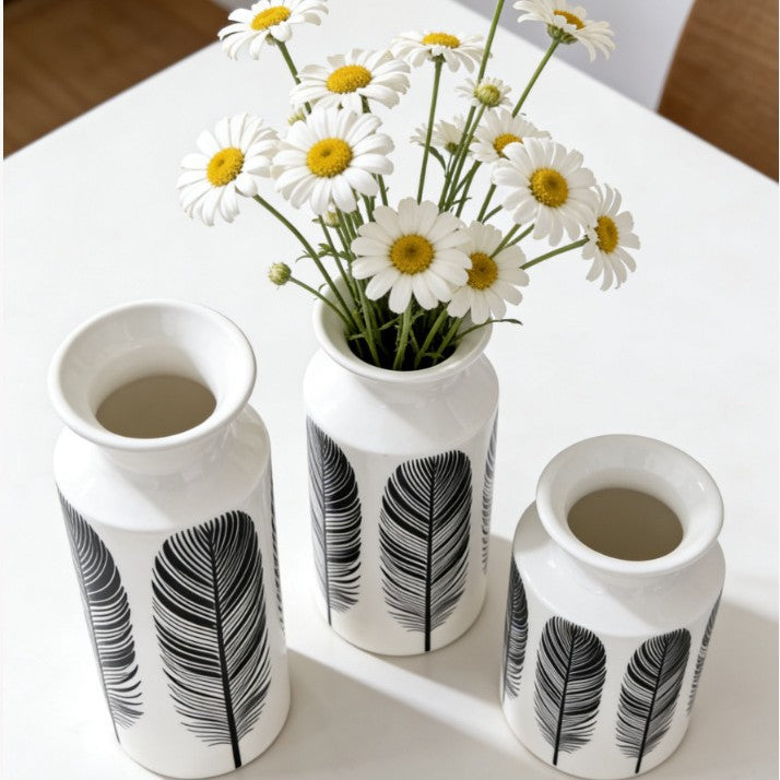 Decorative Feather Print Vase Kalsten