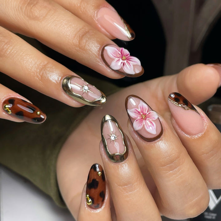 Artistic Floral and Exotic Patterned Press-On Nail Set