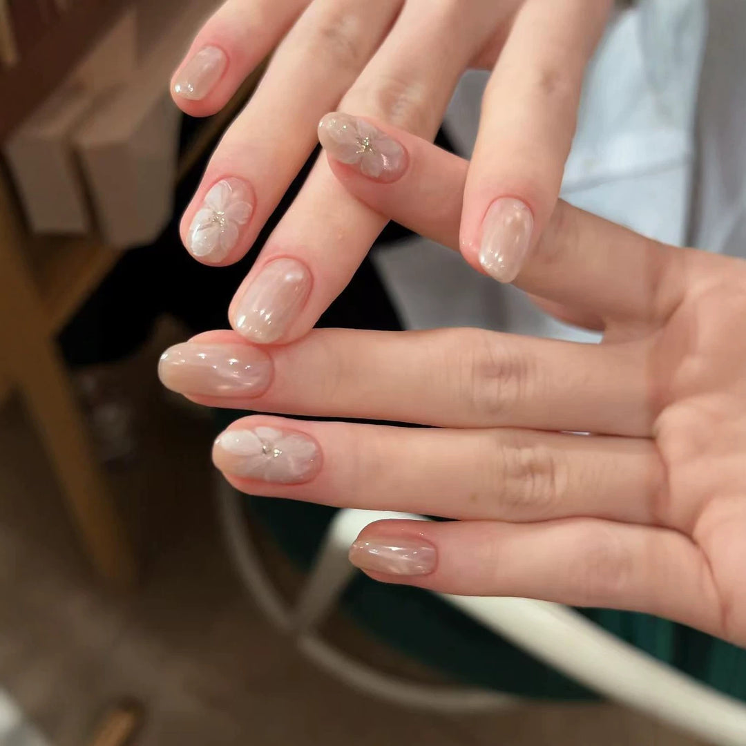 Artistic Floral Press-On Nail Enhancements