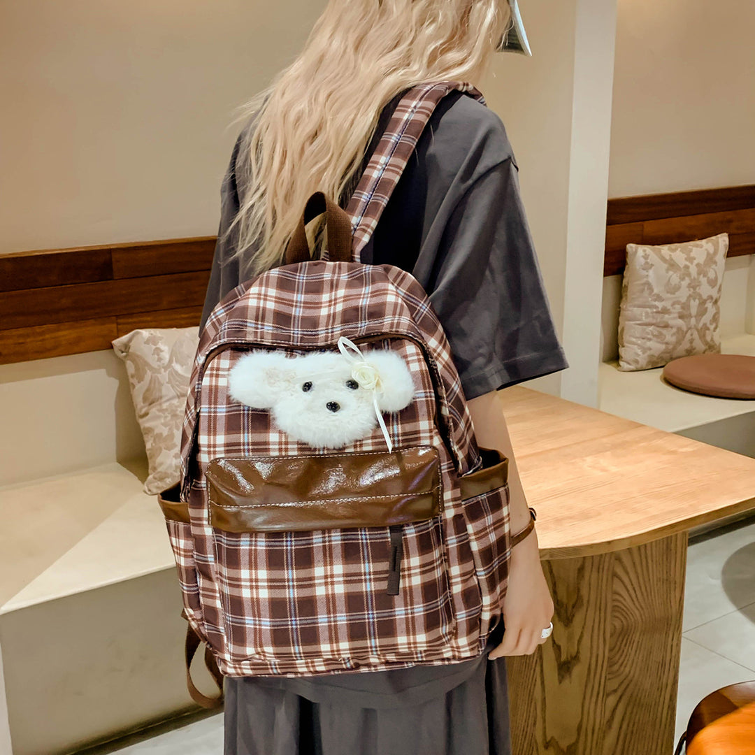 Adorable Plush Character-Embellished Backpack Kalsten