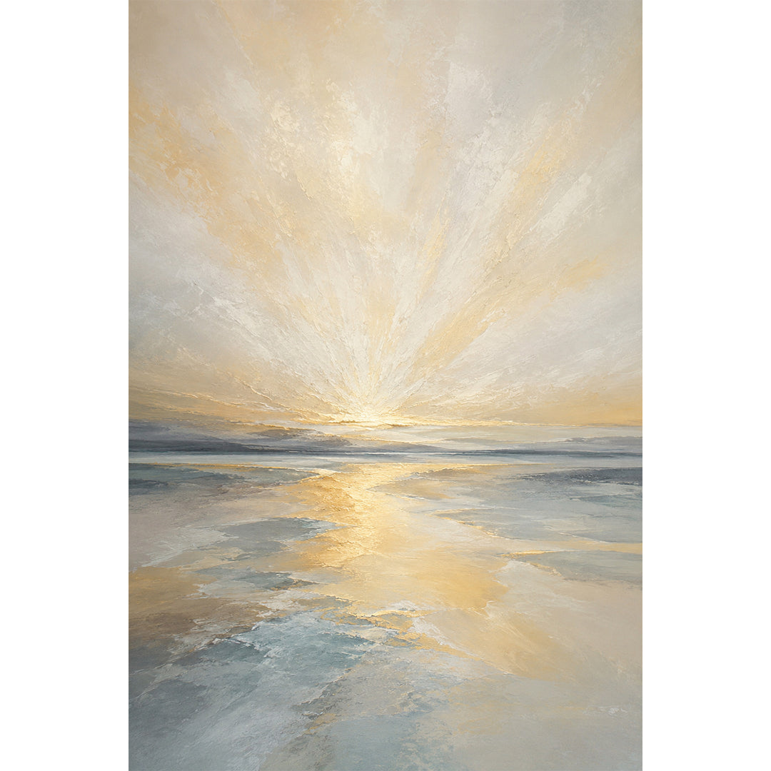 Textured Coastal Horizon Canvas Artwork for Home