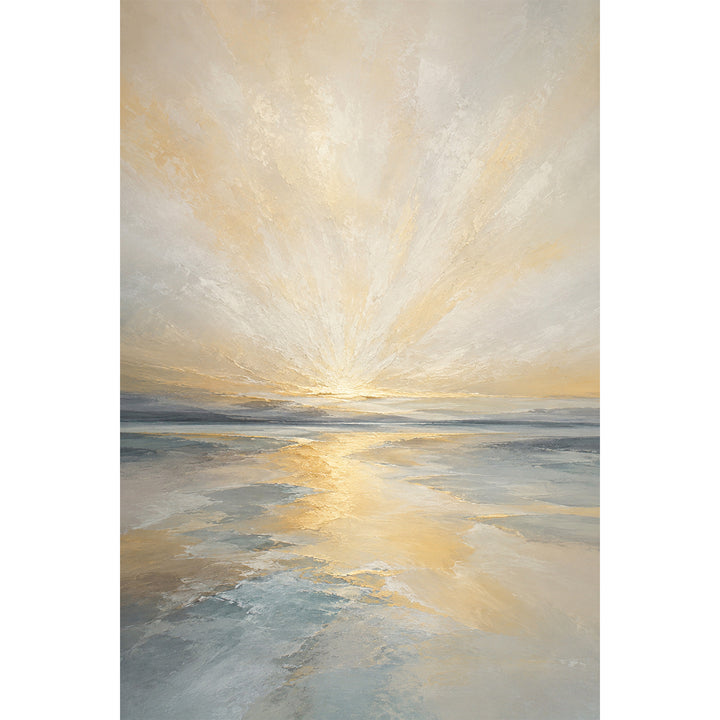 Textured Coastal Horizon Canvas Artwork for Home