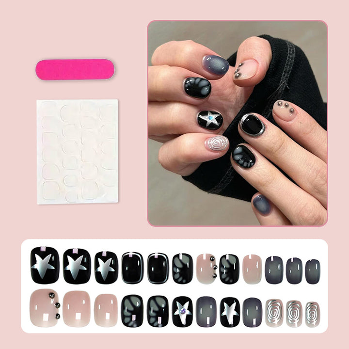 Artificial nail set with creative star and glitter designs Kalsten