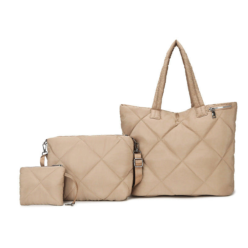 Quilted Camo Pattern Tote Bag Set