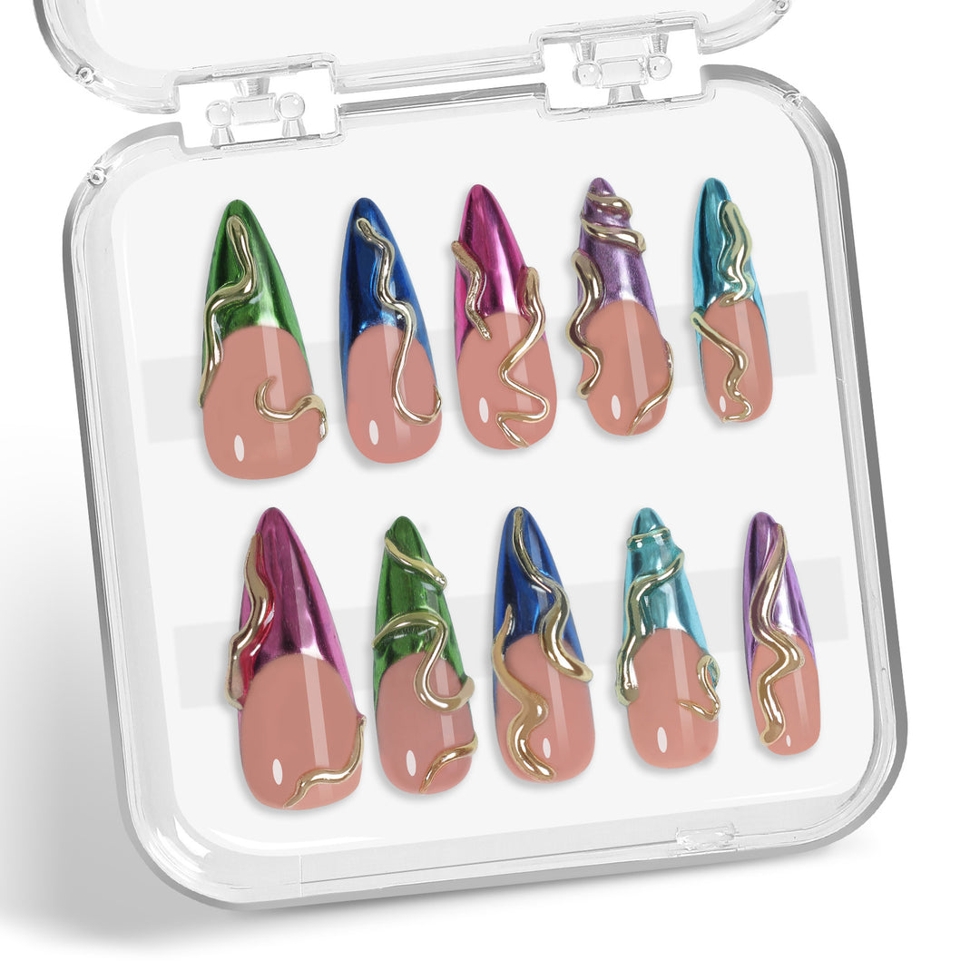 Artificial nail set in elegant design with creative accents Kalsten