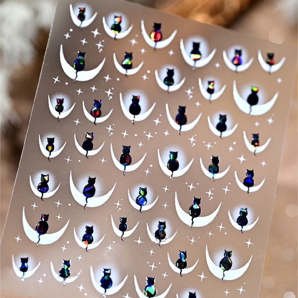 Cat-Themed Nail Art Stickers