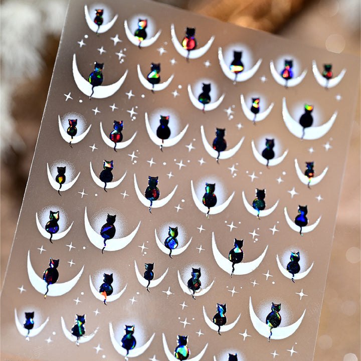 Cat-Themed Nail Art Stickers