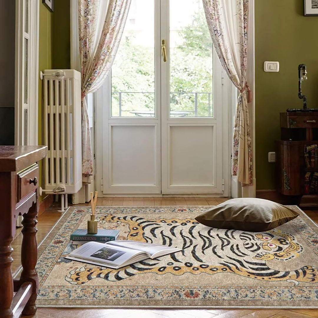 Artistic Tiger Print Area Rug Kalsten