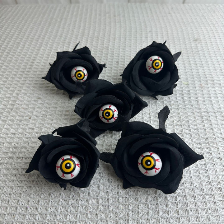 Set of delicate fabric rose hair clips for bridal and festive hairstyles