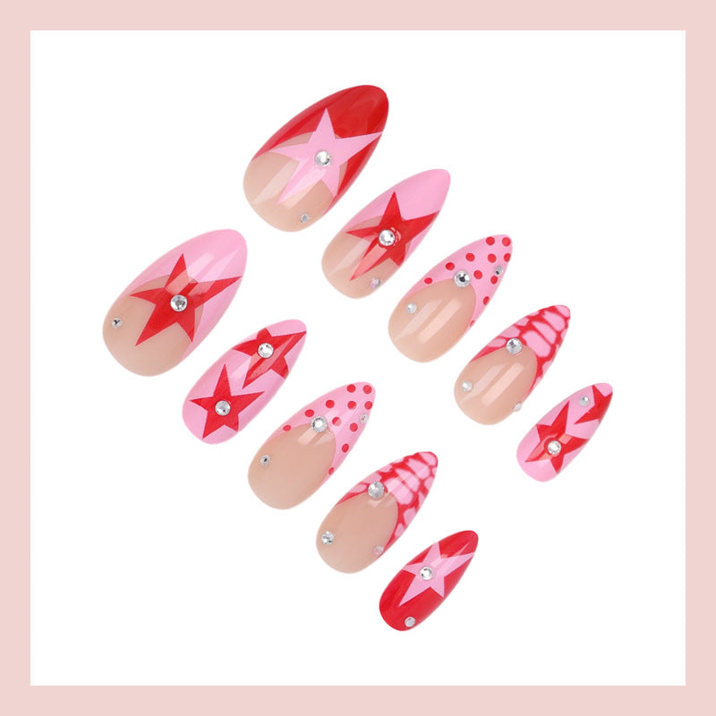 Nail art set with creative star and heart designs Kalsten
