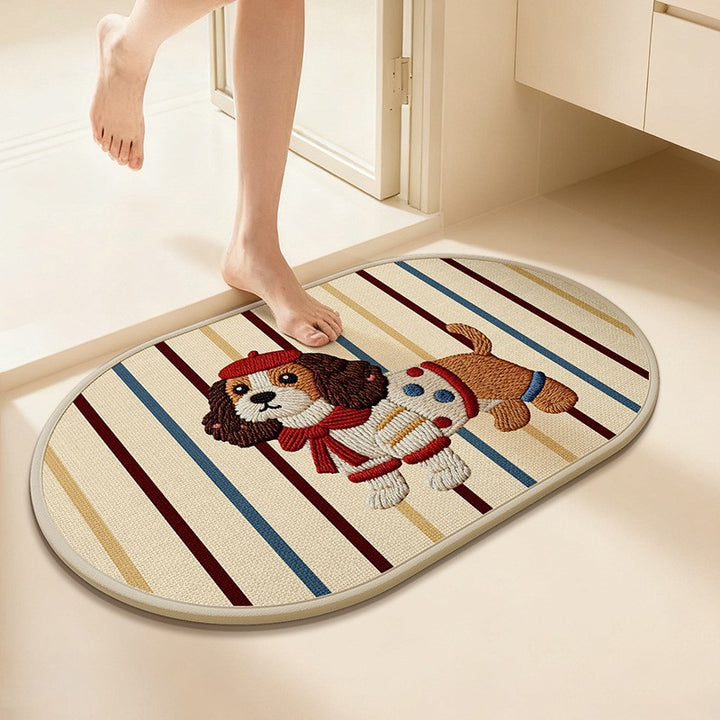 Cat-Themed Plush Doormat for Home Entryway