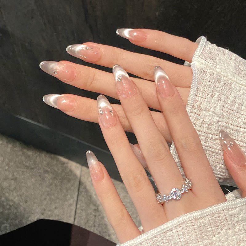 Elegant Ombre Stiletto Press-On Nails with Sparkling Accents Kalsten