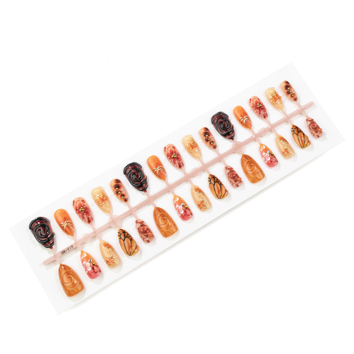 Autumn-Inspired Artistic Press-On Nail Set Kalsten