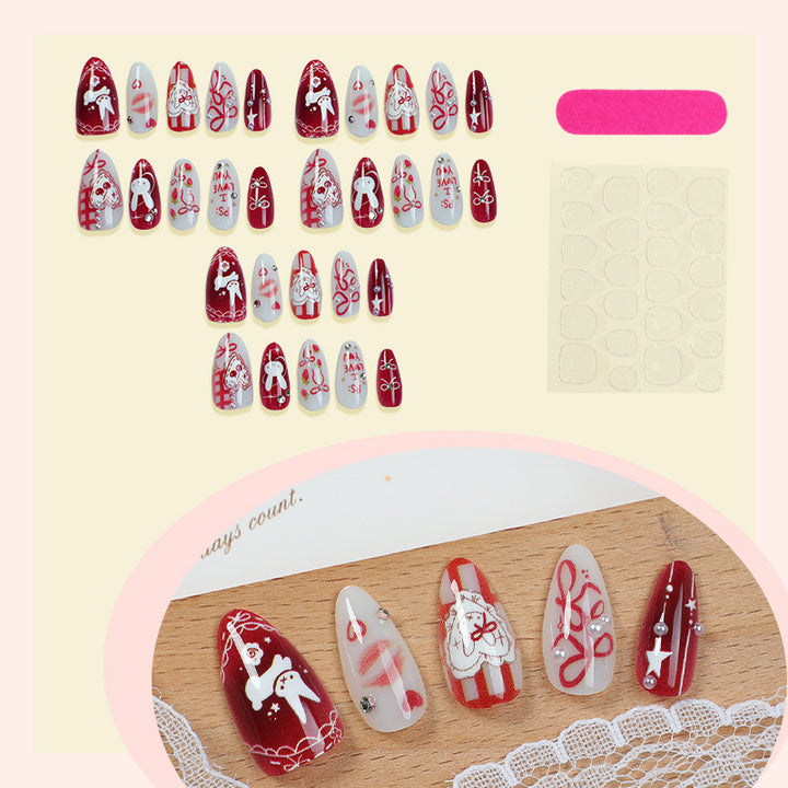 Artistic Love-Themed Press-On Nail Art Set Kalsten
