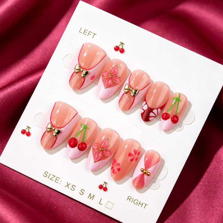 Decorative Cherry Blossom Press-On Nail Set