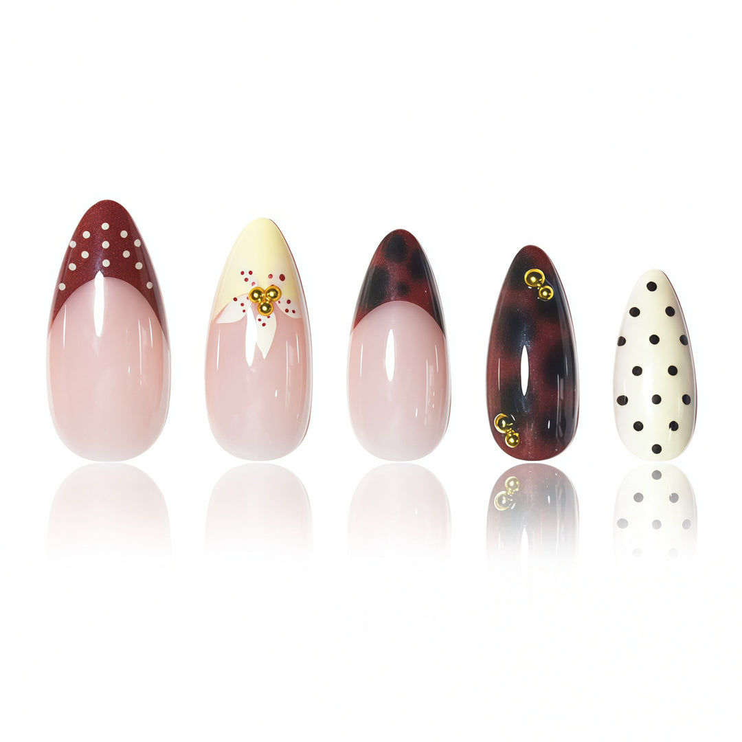 Artistic Floral Gel Nail Extensions Kalsten