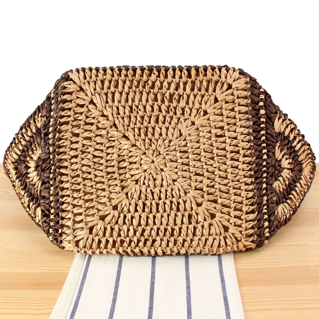 Designer basket bag with elegant leather handles Kalsten