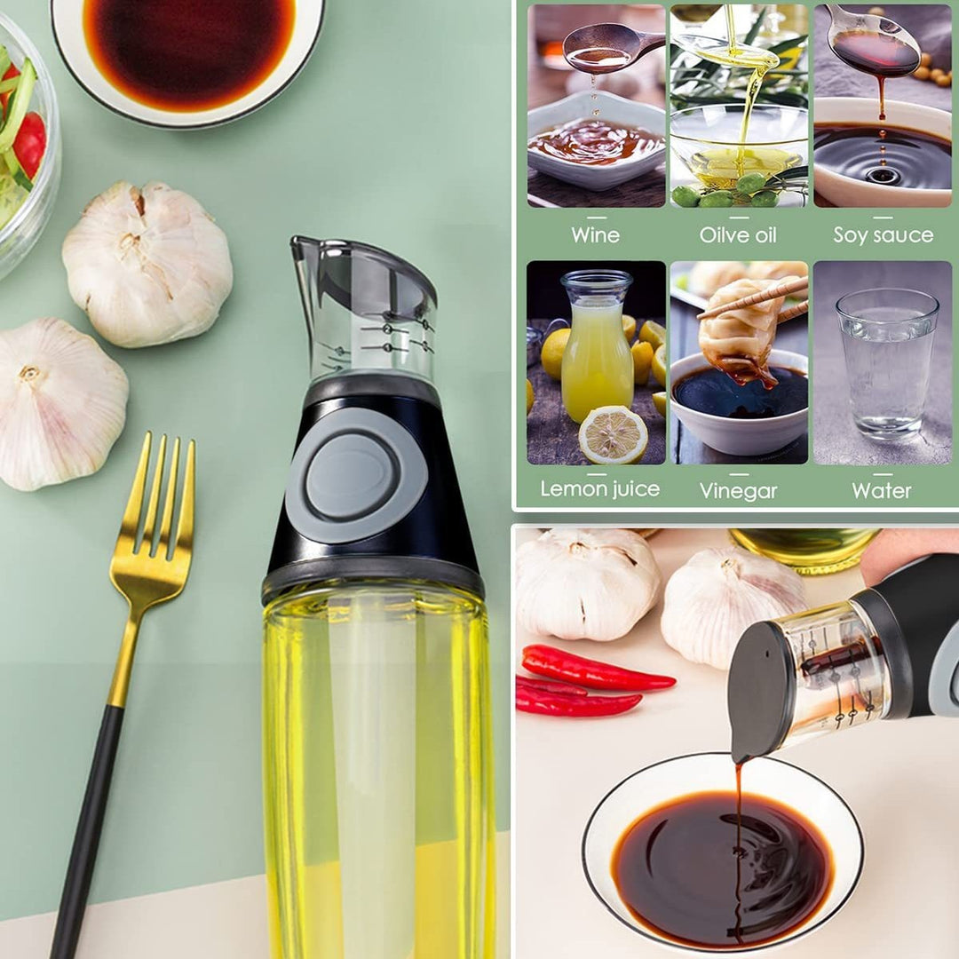 Compact Measuring Oil Dispenser With Built-In Pump And Drip-Free Spout