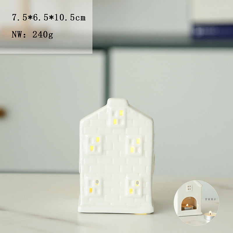 Ceramic House-Shaped Tea Light Holder Kalsten