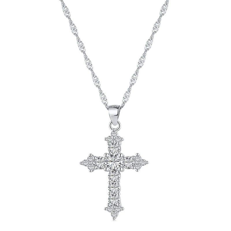 Cross pendant necklace with sparkling zirconia stones Kalsten
