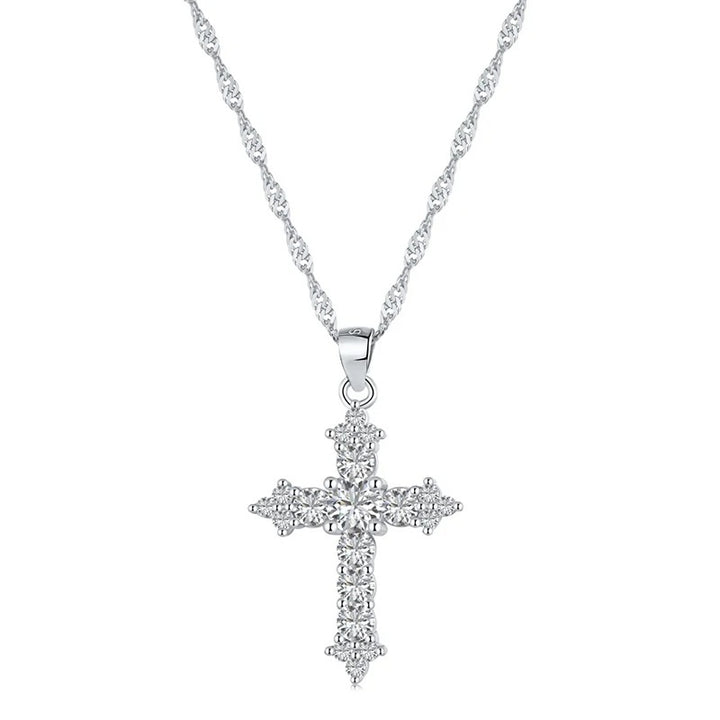 Cross pendant necklace with sparkling zirconia stones Kalsten