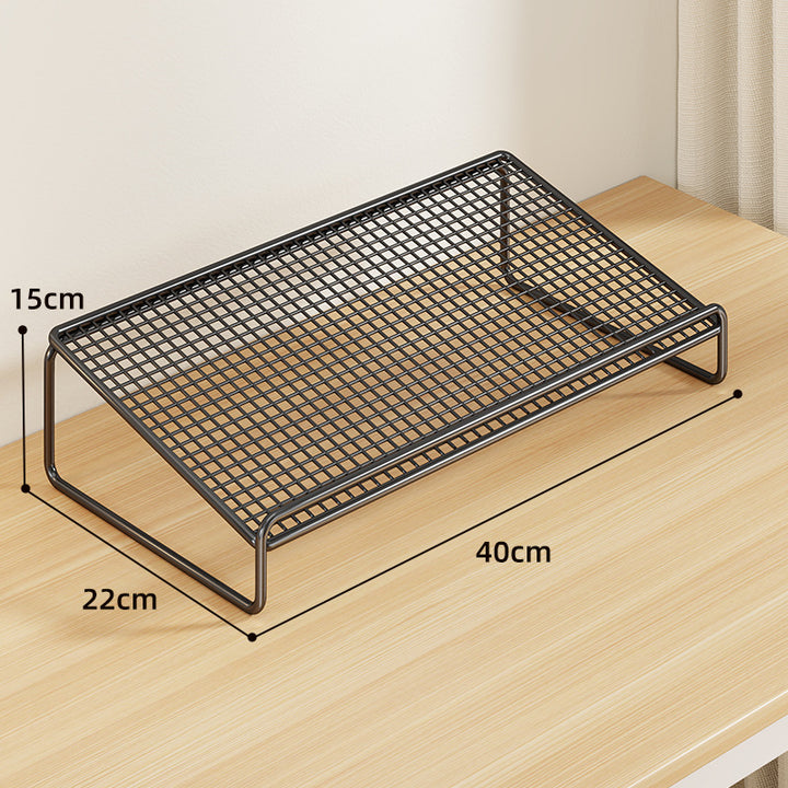 Elevated Mesh Metal Desktop Storage Rack