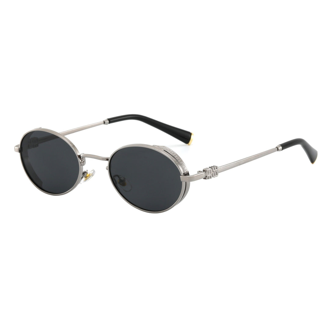 Ladies Round Designer Sunglasses with Elegant Metal Frame Kalsten