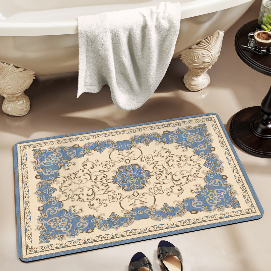 Elegant Floral Pattern Bath Mat Kalsten