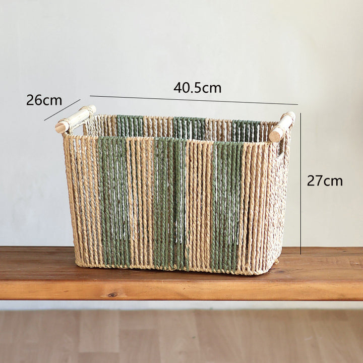Handcrafted storage basket with natural fiber Kalsten