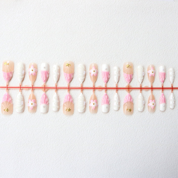 Artistic Floral Design Press-On Nail Set