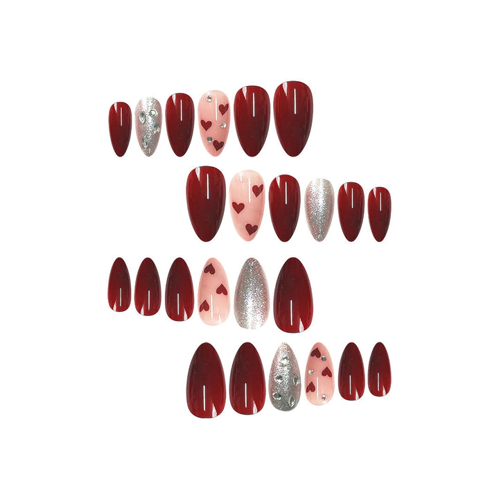 Elegant Heart-Themed Press-On Nail Set Kalsten