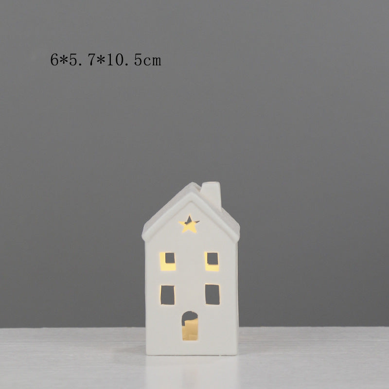 Ceramic House-Shaped Decorative Lantern Kalsten