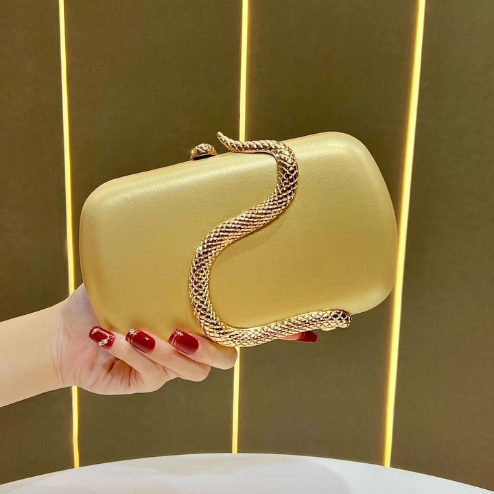 Stylish Snake-Detail Evening Clutch