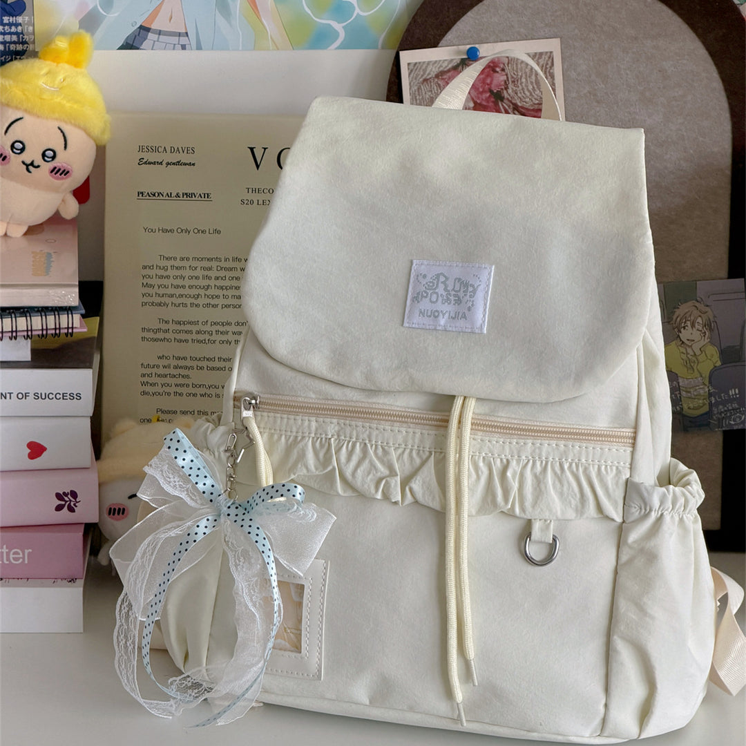 Stylish Ruffled Design Back-to-School Backpack Kalsten